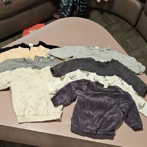 Kids Long Sleeve Pullover Sweatshirt - Purple, Gray, Cream